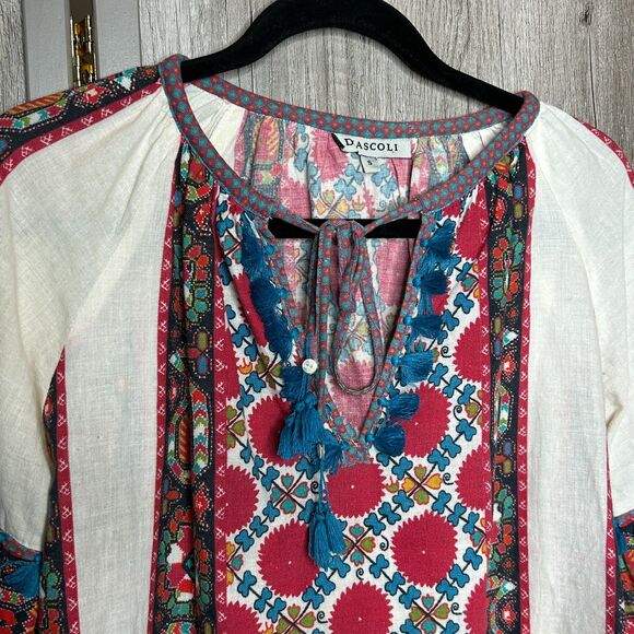 D'Ascoli Top Cotton Bohemian Peasant Size S - Picture 7 of 7